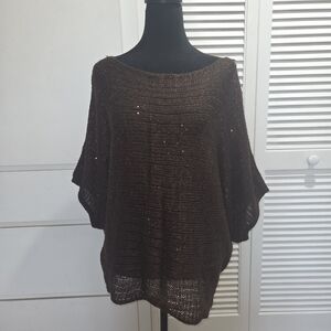 Elegant Brown Knit Sweater. Size L